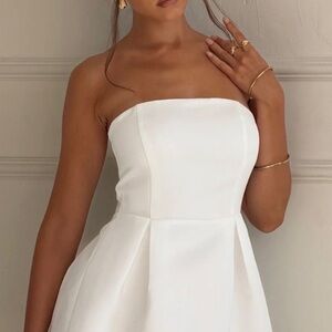 Princess Polly Strapless White A-Line Dress